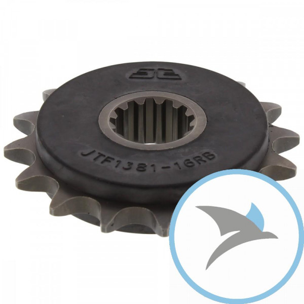 Ritzel 16Z Teilung 520 gummiert Innendurchmesser 21.7/25 - JTF1381.16RB