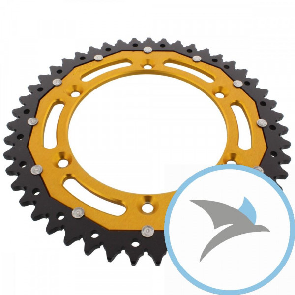 Kettenrad Dual 47Z Teilung 520 goldZF Innendurchmesser 136 Lochkreis 156 - ZFD-822-47-GLD
