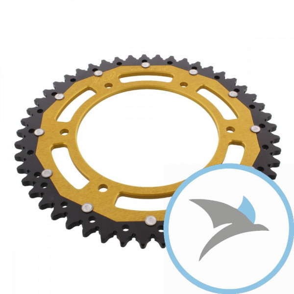 Kettenrad Dual 49Z Teilung 520 goldZF Innendurchmesser 136 Lochkreis 160 - ZFD-5-49-GLD