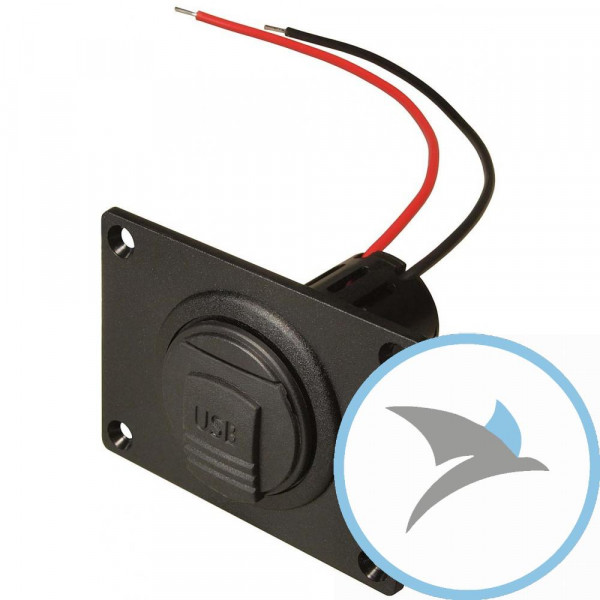 Steckdose Power USB M+S mit Deckel/Montageplatte - 50225