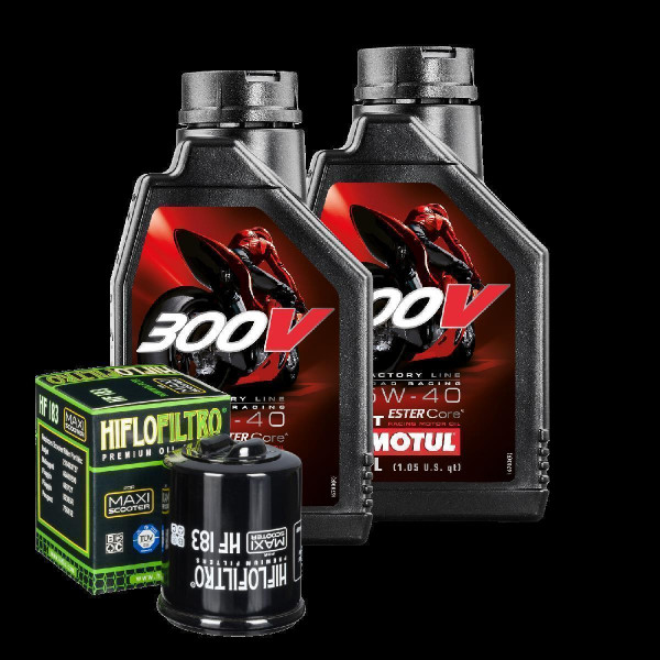 Piaggio Beverly 125 GT RST Service Kit Ölwechsel Öl Motul 300V 5W40 Ölfilter