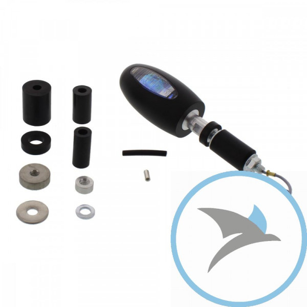 Blinkleuchte alu schwarz BL1000 WHITE - 128600