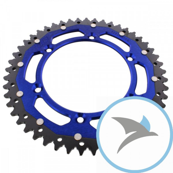 Kettenrad Dual 49Z Teilung 520 blau ZF Innendurchmesser 136 Lochkreis 156 - ZFD-822-49-BLU