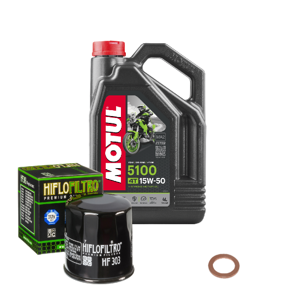 Kawasaki EN 500 A Service Kit Ölwechsel Öl Motul 5100 15W50 Ölfilter