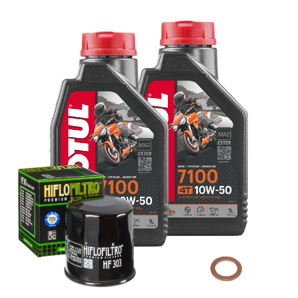 Kawasaki ER-6F 650 E Service Kit Ölwechsel Öl Motul 7100 10W50 Ölfilter