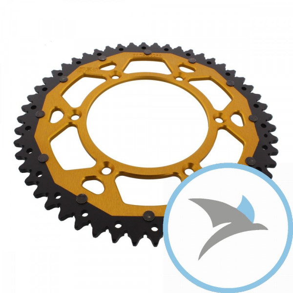 Kettenrad Dual 52Z Teilung 520 gold ZF Innendurchmesser 125 Lochkreis 150 - ZFD-897-52-GLD