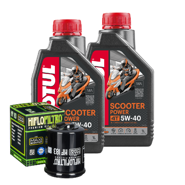 Piaggio X10 350 ie Executive ABS/ASR Service Kit Öl Motul Scooter 5W40 MA Ölfilter