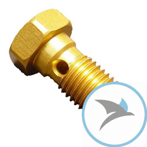 Hohlschraube einfach M10 x 1.25 Alu gold