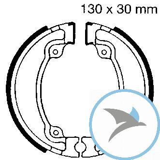 Bremsbacken mit Feder EBC gerillt Alternative: 7326002 - H318G
