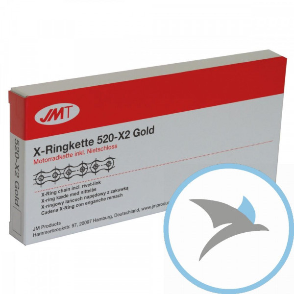 JMT X-Ringkette offen M Niet 520X2 gold 090