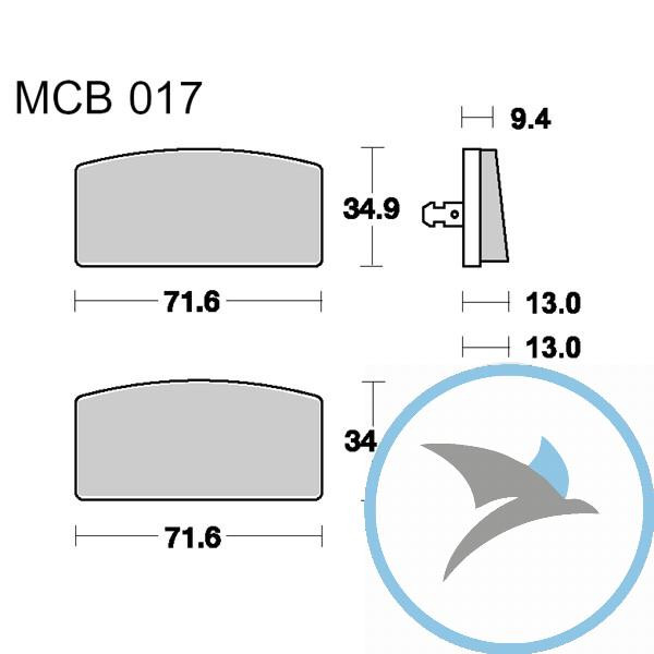 Bremsklotz Standard TRW oder 7326598 - MCB17