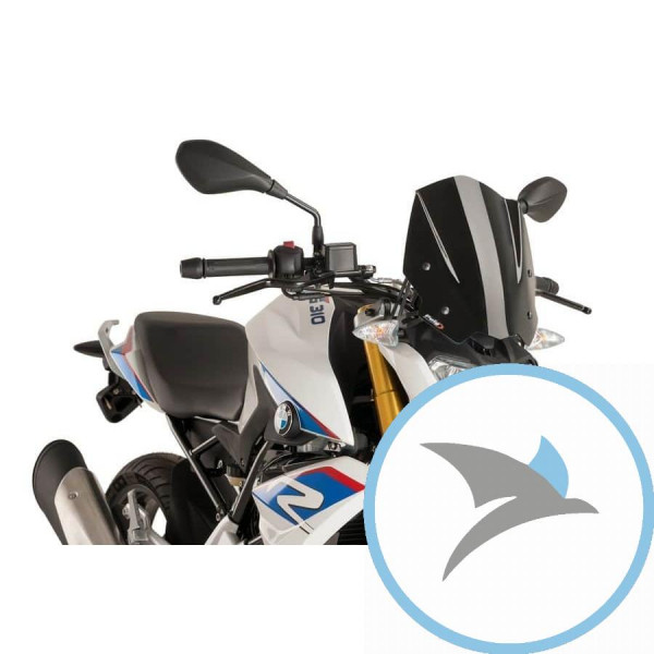 Sportscheibe New Generation Puig für Nakedbike schwarz - 8920N