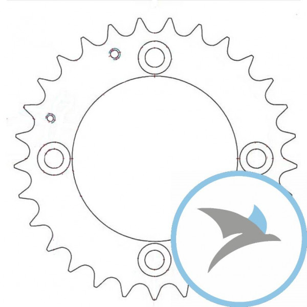 Kettenrad 29Z Teilung 520 schwarz Innendurchmesser 090 Lochkreis 110