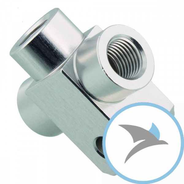 3-Wege Verteiler geschraubt TYP833 3/8 UNF silber