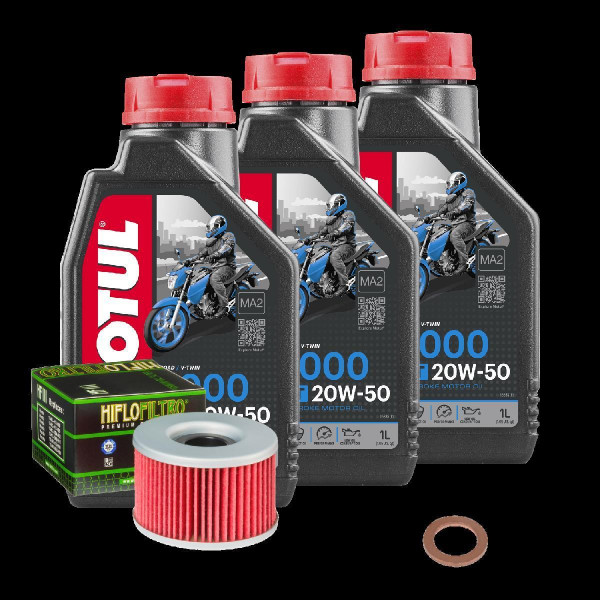 Honda GL 500 D Silverwing Service Kit Ölwechsel Öl Motul 3000 20W50 Ölfilter