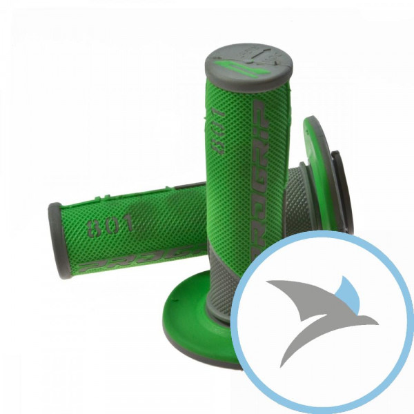 Griffgummi grau/grün D.22 mm. L.115MM geschlossen - PA080100GRVE