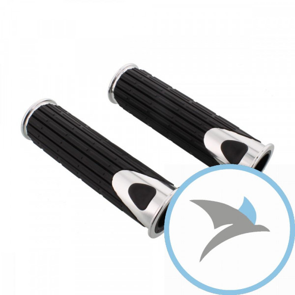 Griffgummi alu schwarz JMP D.22 mm. L.125 mm offen
