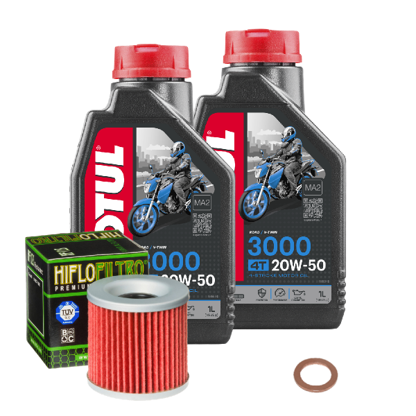 Kawasaki GPZ 305 B Belt Drive Service Kit Öl Motul 3000 20W50 Ölfilter