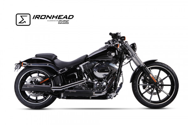 IRONHEAD Edelstahl-Endtopf Harley-Davidson Softail Breakout, 13-16, Heritage Classic, 07-16