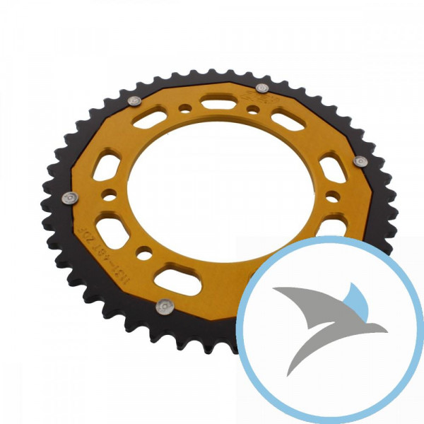 Kettenrad Dual 48Z Teilung 420 gold ZF Innendurchmesser 105 Lochkreis 125 - ZFD-1131-48-GLD
