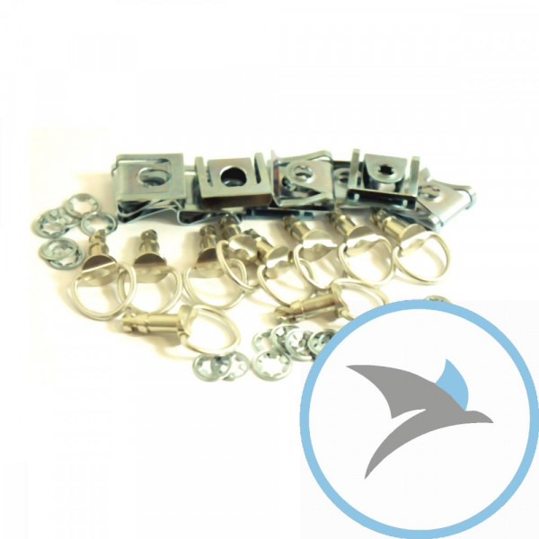 Schnellverschluss Satz Pro Bolt Verkleidung 17 mm D-Ring alu silber - QRPACKSLIDE17S