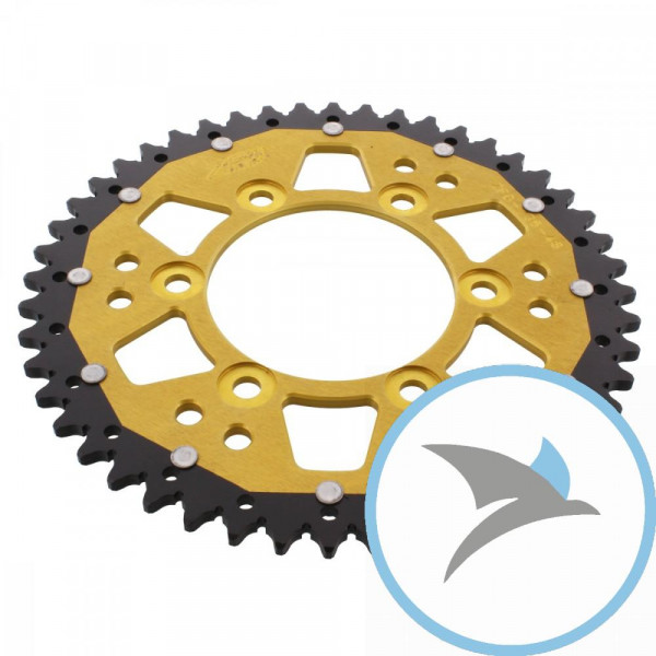 Kettenrad Dual 48Z Teilung 520 gold ZF Innendurchmesser 100 Lochkreis 124 - ZFD-735-48-GLD