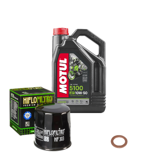 Kawasaki ZZR 600 E Service Kit Ölwechsel Öl Motul 5100 10W50 Ölfilter