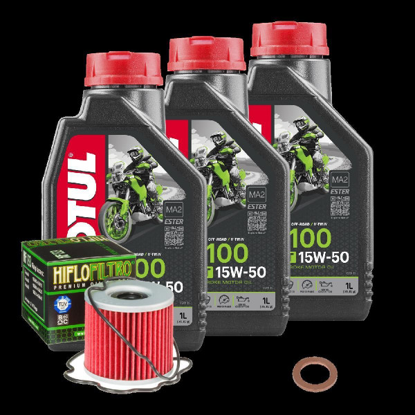 Suzuki GS 400 E Gussrad Service Kit Ölwechsel Öl Motul 5100 15W50 Ölfilter