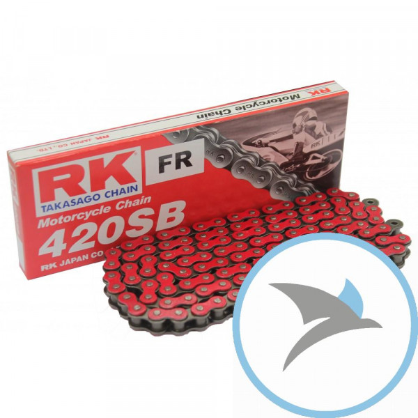 RK Standardkette rot 420 SB/110 Kette offen mit Clipschloss