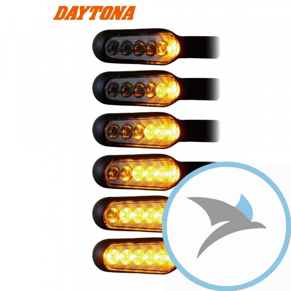 Blinkleuchte Daytona schwarz mit Lauflicht