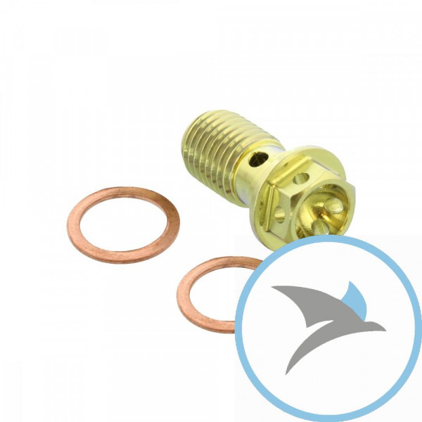 Hohlschraube einfach M10 x 1.25 Titan Racing gold PB - TIBANJOS10RG