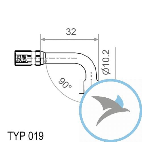 Ringfitting Vario TYP019 10 mm 90 blau