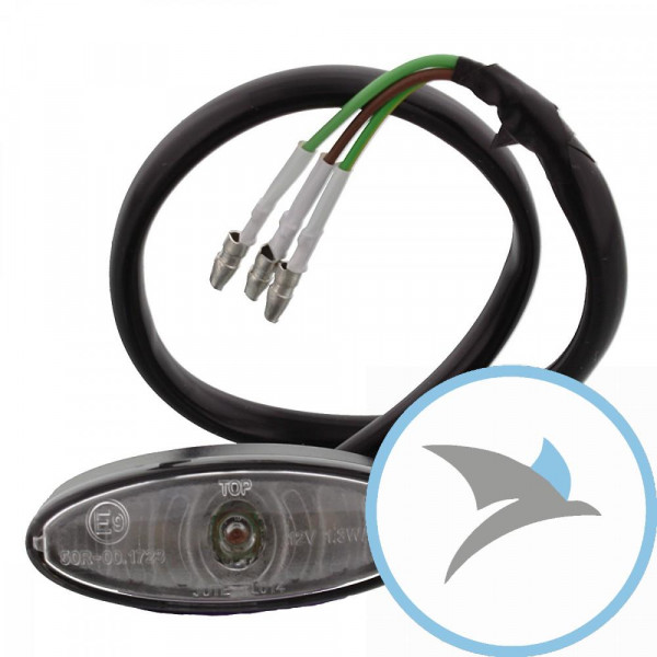 Rückleuchte Mini OV Shin Yo Klarglas Gehäuse schwarz - 255-046
