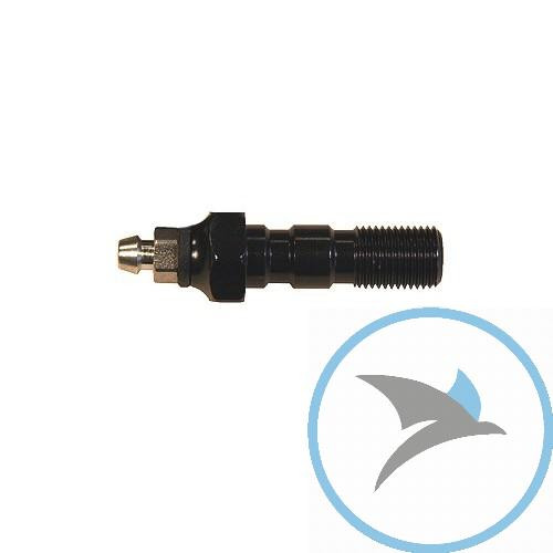 Hohlschraube doppelt M10 x 1.00 Alu schwarz mit Entlüfternippel