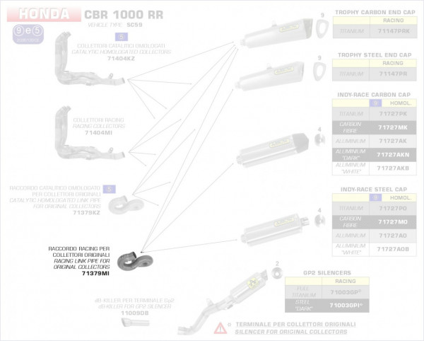 71379MI-Arrow Zwischenrohr für Originalkrümmer Honda CBR 1000 RR 12-13