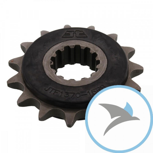 Ritzel 15Z Teilung 525 gummiert Innendurchmesser 26/30 - JTF1370.15RB
