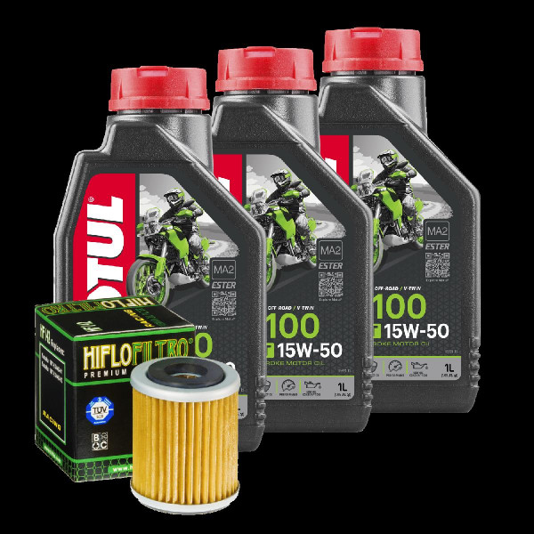 Yamaha YFM 350 RS Raptor Service Kit Ölwechsel Öl Motul 5100 15W50 Ölfilter