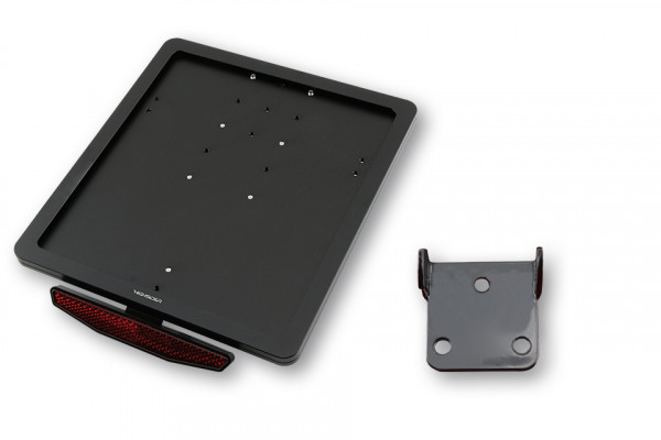 HIGHSIDER CNC Kennzeichen Halteplatte mit Uni- Halter Typ 3, schwarz eloxiert