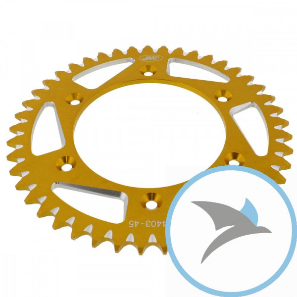 Alu-Kettenrad 45Z Teilung 520 gold JMP Innendurchmesser 125 Lochkreis 150