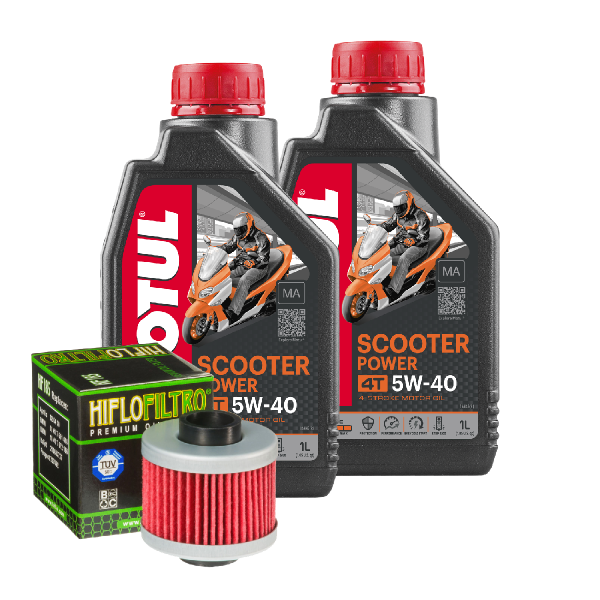 Peugeot Geopolis 125 Executive ABS Service Kit Öl Motul Scooter 5W40 MA Ölfilter