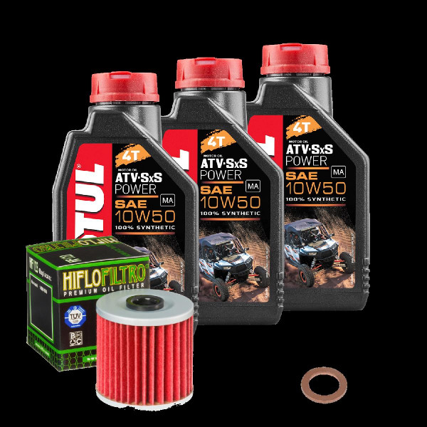 Kawasaki KLF 250 A Bayou 2WD Service Kit Öl Motul ATV-SxS 10W50 Ölfilter
