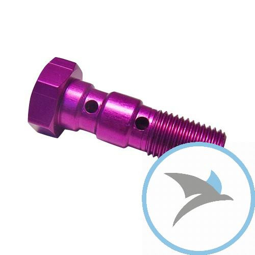 Hohlschraube doppelt 3/8-24 Alu Violett
