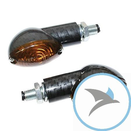 Blinkleuchte Cateye Shin Yo kurz Rauchglas Gehäuse Carbon - 203-419