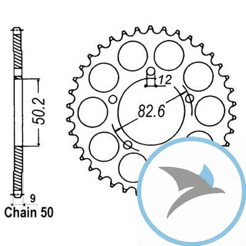 Kettenrad 48Z Teilung 530 Innendurchmesser 50.2 Lochkreis 120 - JTR7082.48