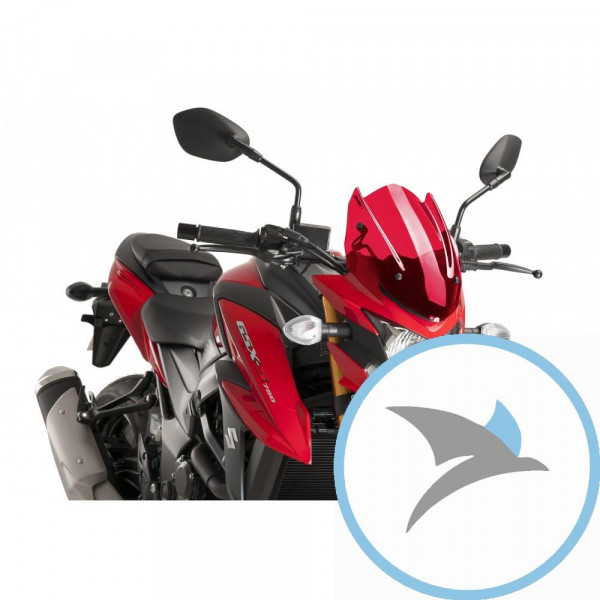 Sportscheibe New Generation Puig für Nakedbike rot - 9435R