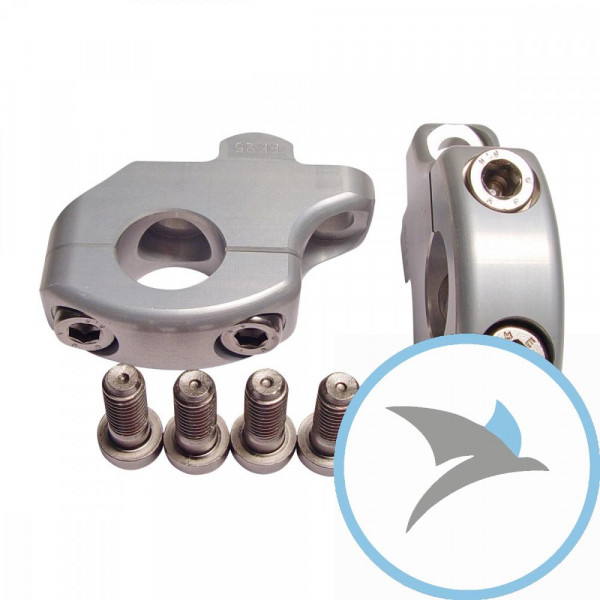 KLEMM Satz Aufnahme silber LSL 22 mm 25 mm HOEHER+VERSATZ - 121RI25SI