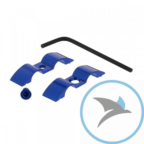 Halter Bremsschlauch Pro Bolt 9 mm 2-fach alu blau - HOSESEP20B