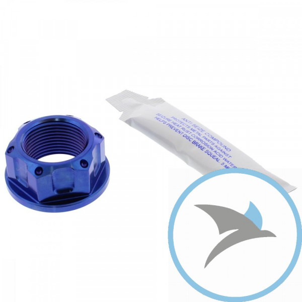 Mutter Achse Pro Bolt M24X1.50 mm 32 mm Titan blau - TINUT24150002B