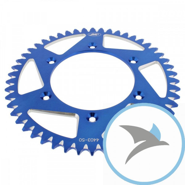 Alu-Kettenrad 50Z Teilung 520 blau JMP Innendurchmesser 125 Lochkreis 150