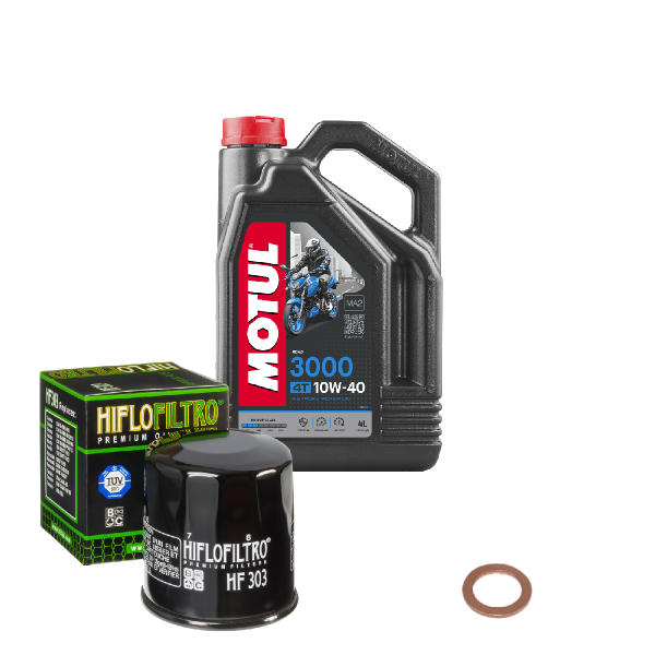 Kawasaki EN 500 A Service Kit Ölwechsel Öl Motul 3000 10W40 Ölfilter